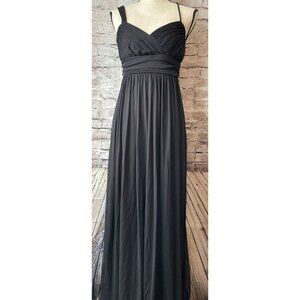 Vtg Y2K Jodi Kristopher Black Dress Evening Gown Formal Long Size 5